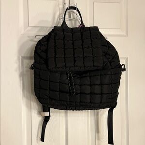 Stylish Black Quilted Backpack